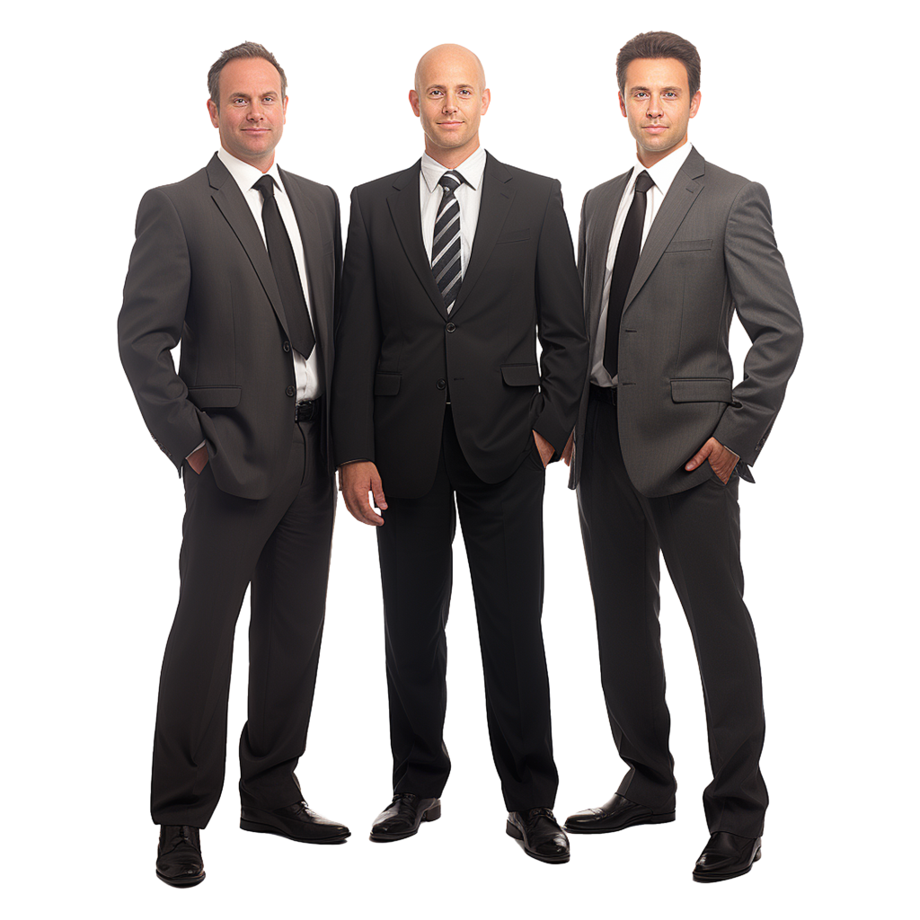 Professionals in suits representing SpineLegal Software's expert team in legal tech solutions.